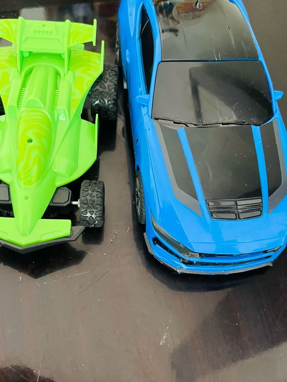 Green Race Team car carries Toy Truck Kids  With 2 Racing Car Set - Toy Vehicle